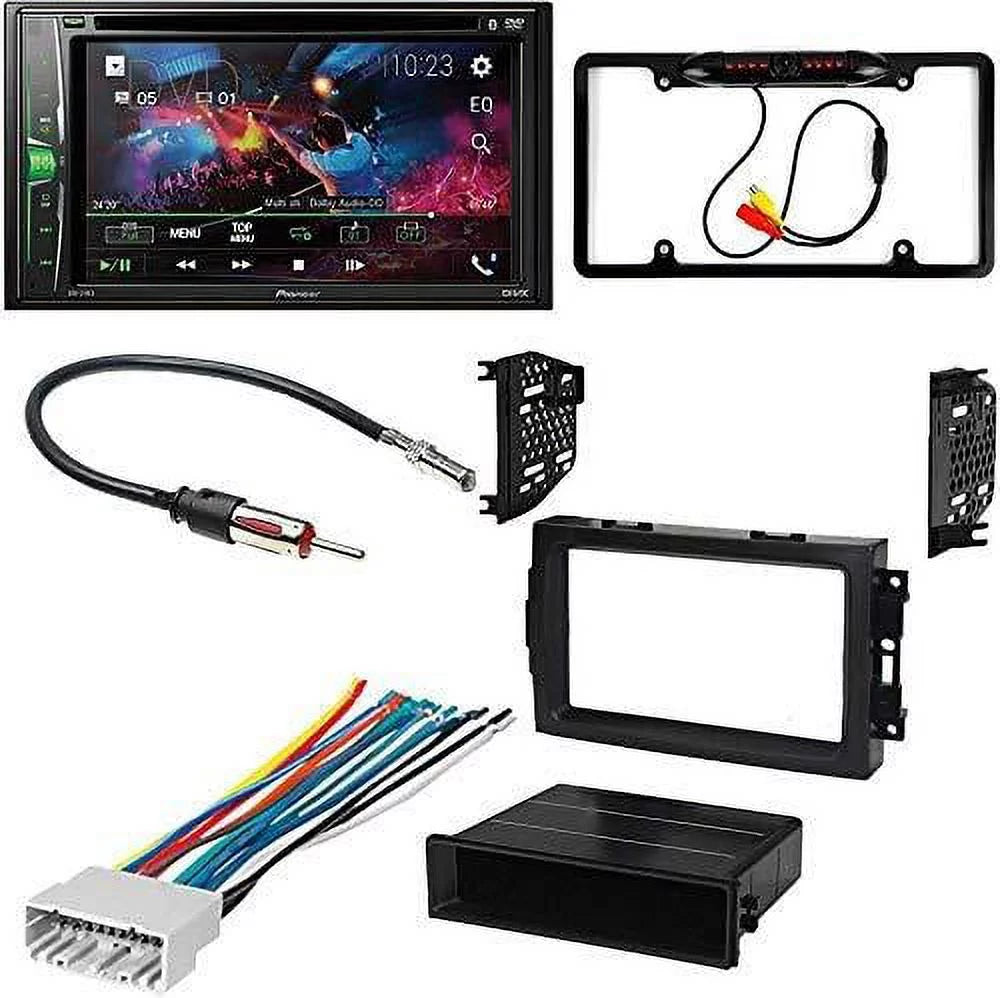Durango Car Dodge Digital DVD/CD W/ KIT4703 2005-2007 WVGA AM/FM Camera/Installation Receiver DIN Touchscreen Double Bundle Stereo Pioneer Kit/in-Dash Media 6.2" Bluetooth/Backup for with