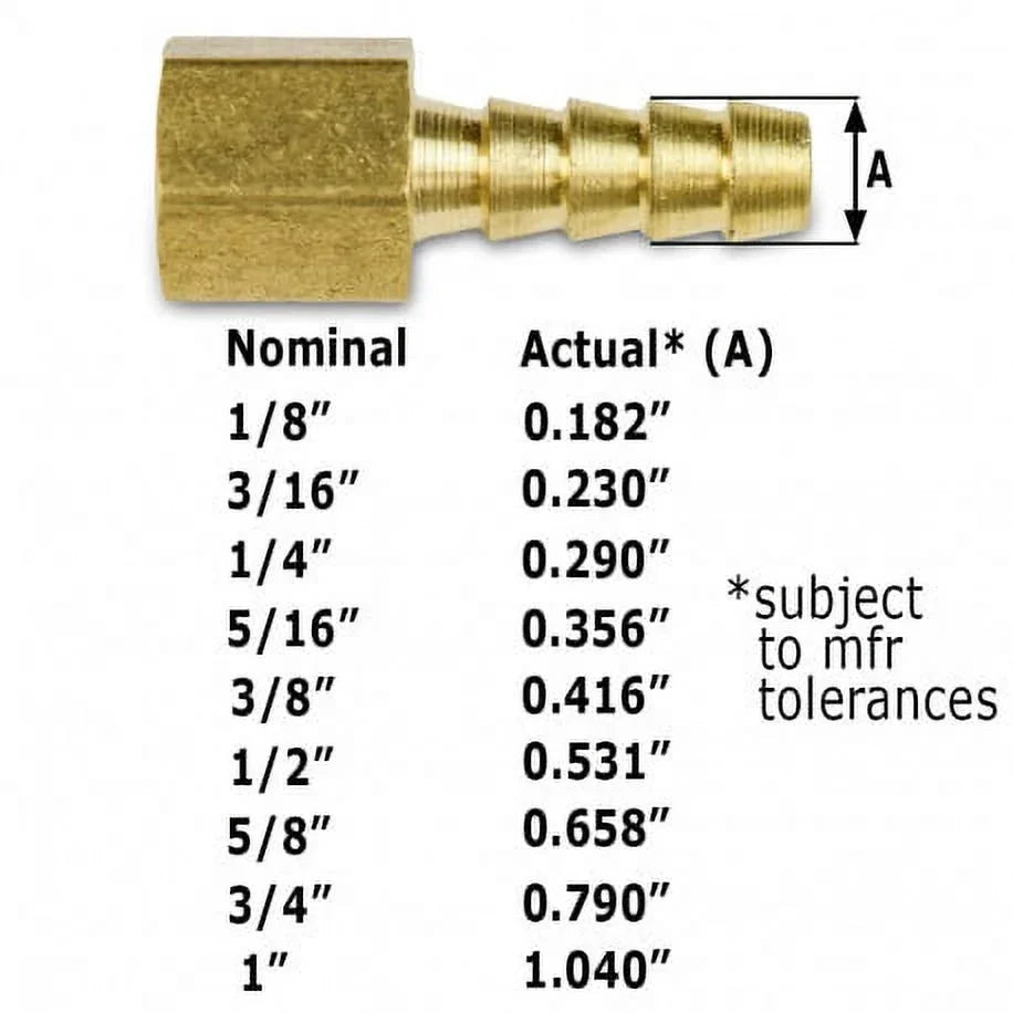 Barb Everhot FGH Brass Lead x 2Pc 3/4" Free 3/8" Adapter, Swivel Hose