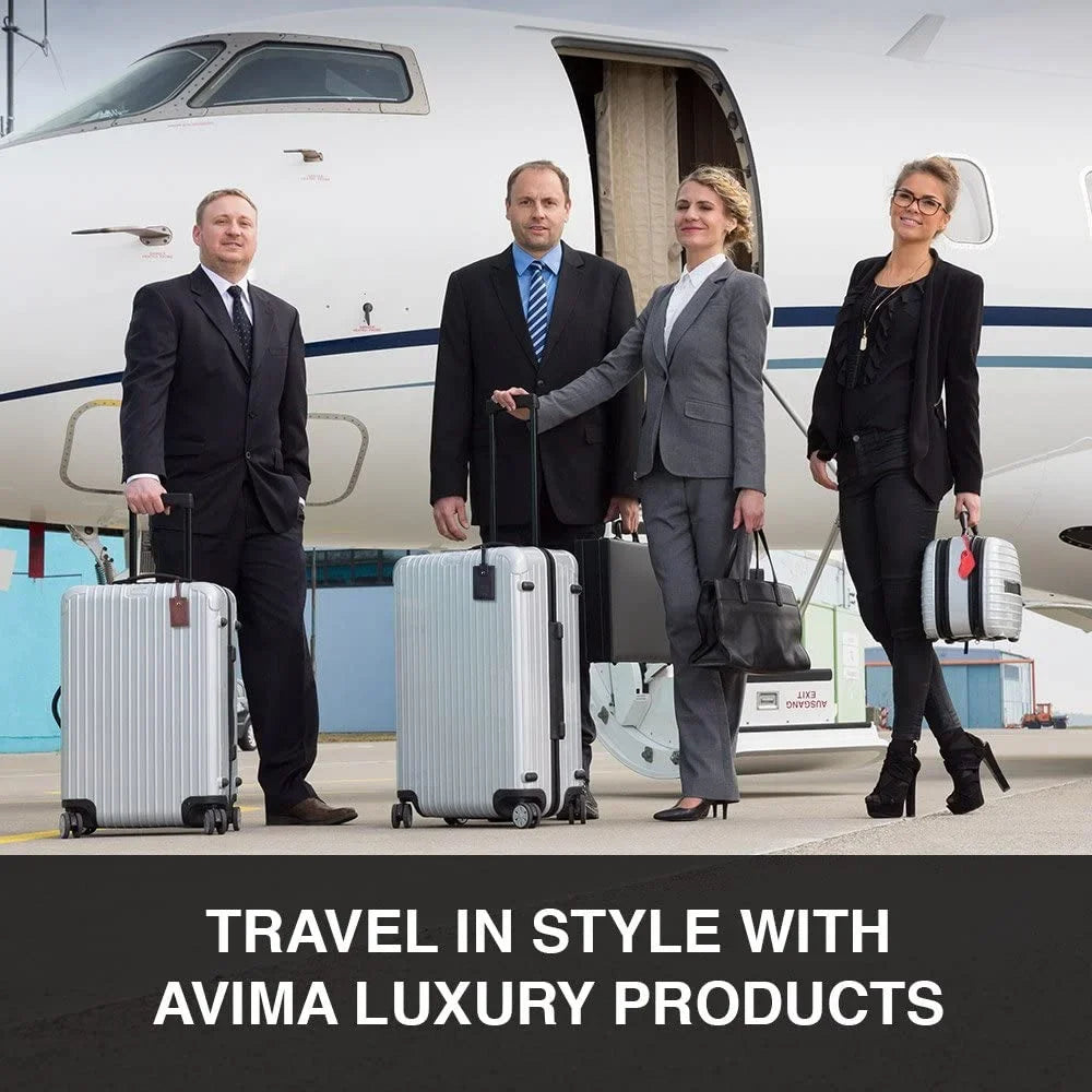 2 Set Bag & Luggage Executive Pieces s With (Brown) Snap Closure Luxury Premium Leather