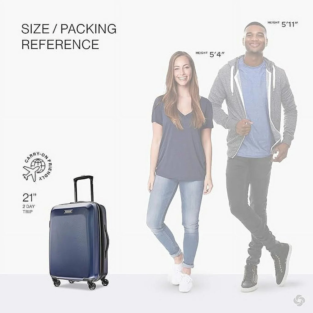 Box - Tourister NAVY American Spinner Hardside Open Luggage 92504-1596 Moonlight 21"
