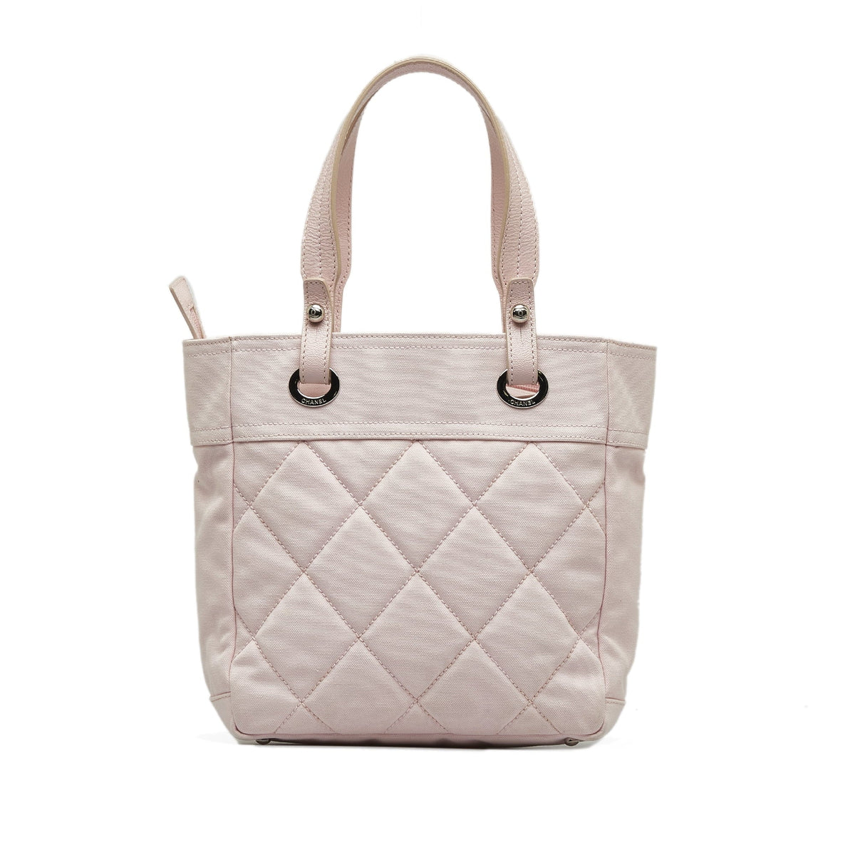 Authenticated Canvas Paris-Biarritz Pink Unisex (Good) Fabric Tote Tote Pre-Owned Small Bag