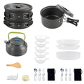 Kettle Cookware Mess and Camping Kit Htovila Hiking Non-Stick Backpacking Kitchenware for Set, with