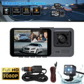 1080P Camera 3 Front Dash Onemayship Inside Rear Cam Video Car G-Sensor Recorder DVR Lens