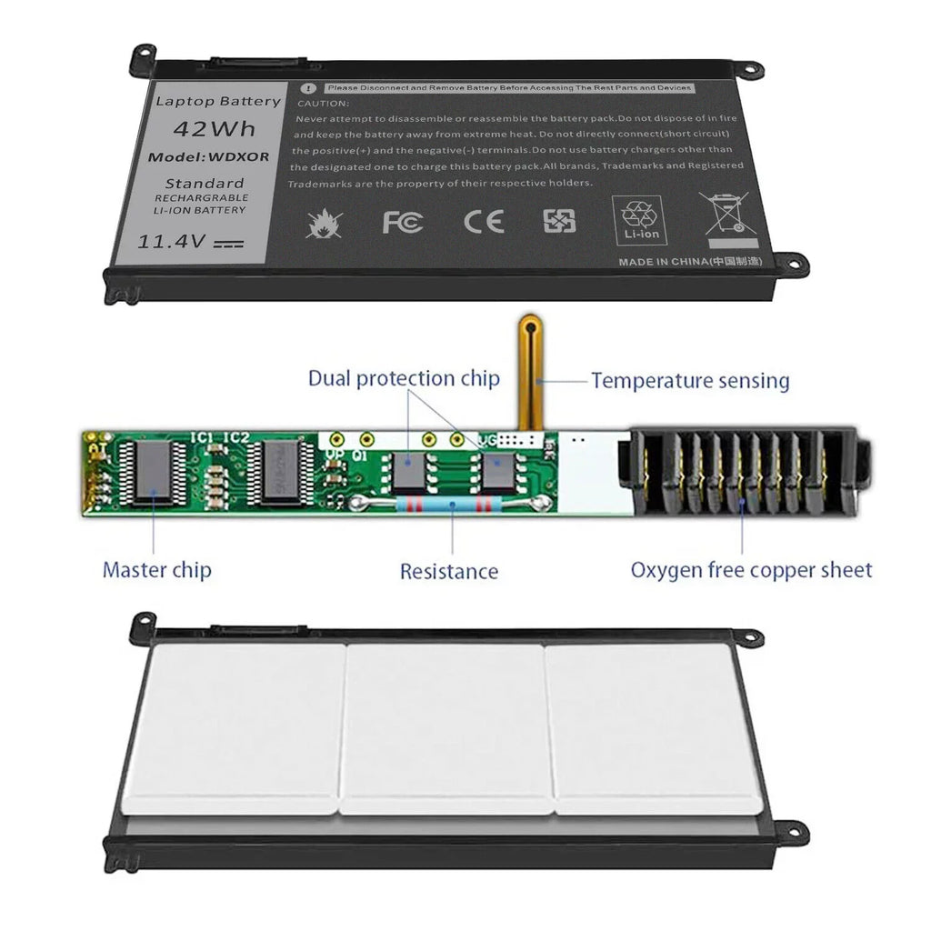 WDX0R 5368 For 5565 Battery 15 5379 5378 Inspiron 5568 5567 WDXOR 5578 13