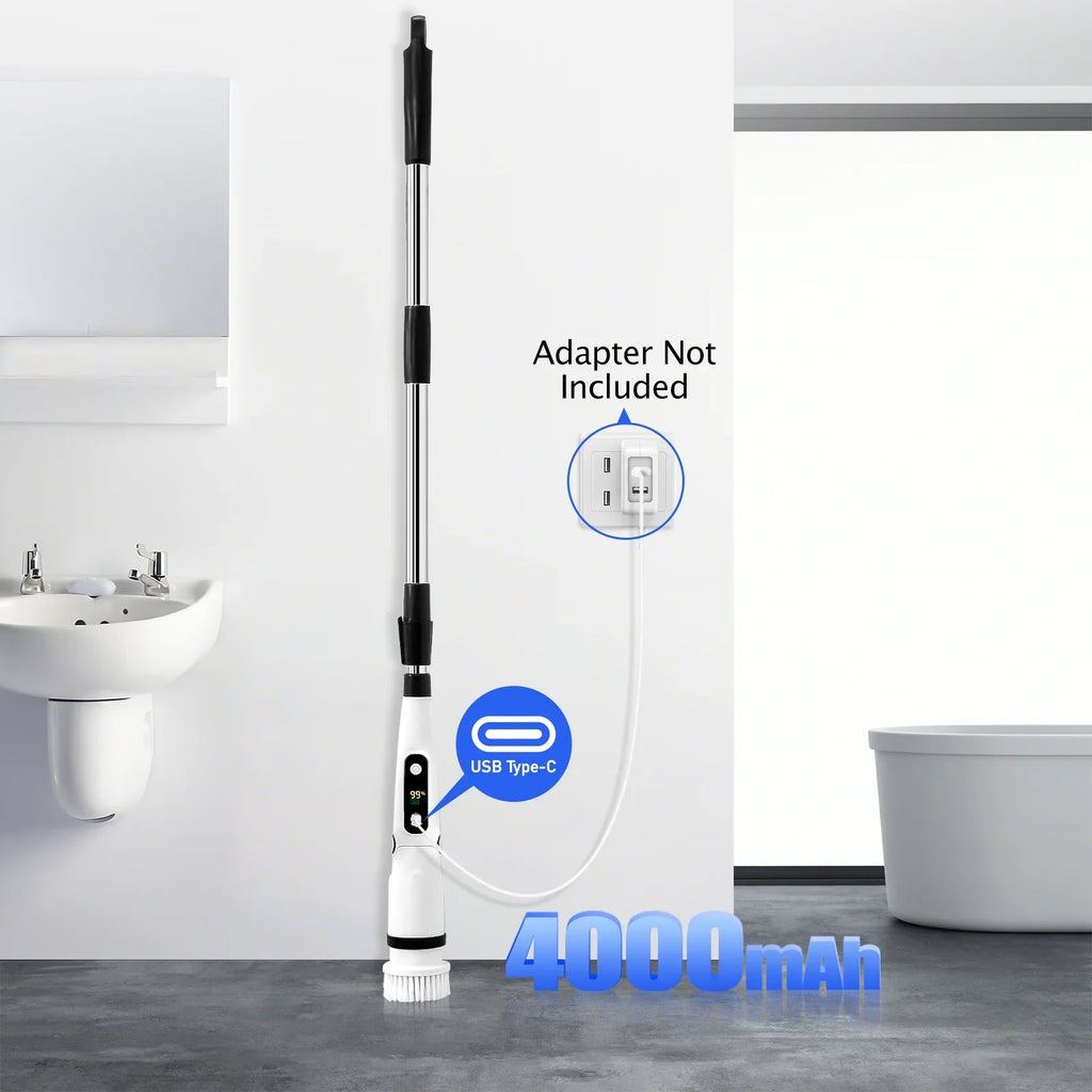 Car Tile Heads,Shower Bathroom Handle Brushes with Long Kitchen Cleaning Cordless WLRETMCI with Spin Brush Brush Household for Scrubber Cleaning Scrubber, Electric Tub Floor 8