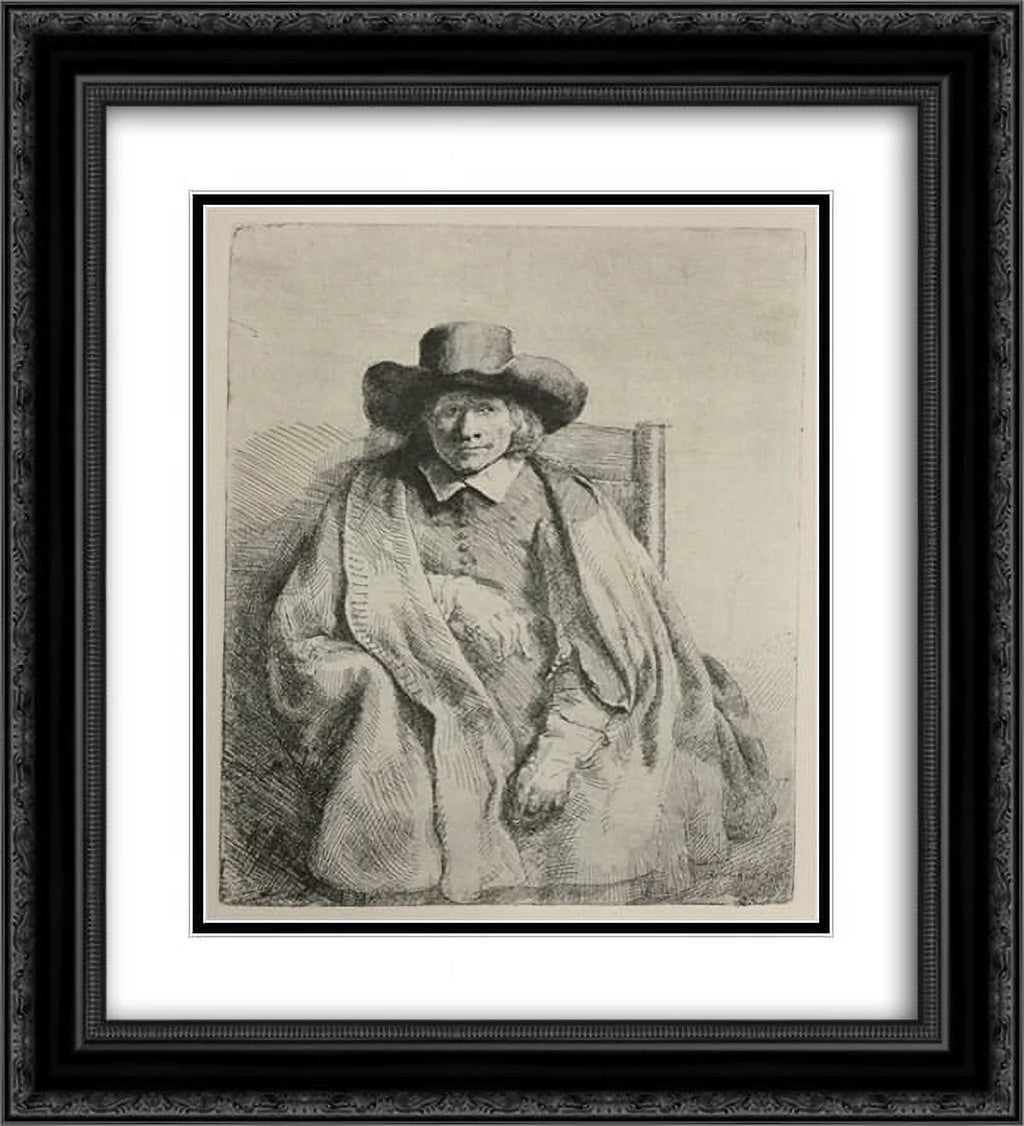 20x24 Print Jonge' of Framed Clement Art Ornate 'Portrait Rembrandt Matted 2x de Black