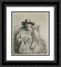 20x24 Print Jonge' of Framed Clement Art Ornate 'Portrait Rembrandt Matted 2x de Black