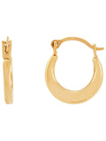 Yellow Jewelry Round Hoop 10K Plain Fine Earrings Gold Girls Hollow Brilliance