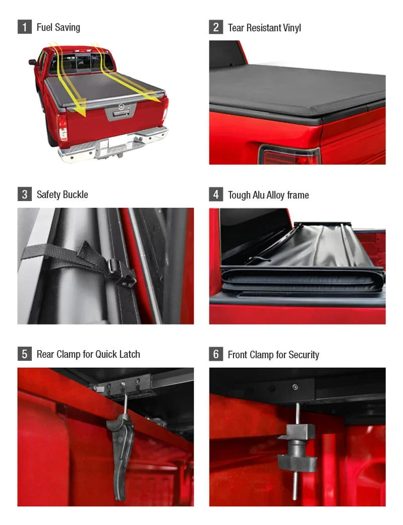 5' with Compatible Tonneau TCF371066 Cover | Soft Truck Ranger Bed (61") | 2019-2024 Tri-fold Bed MaxMate