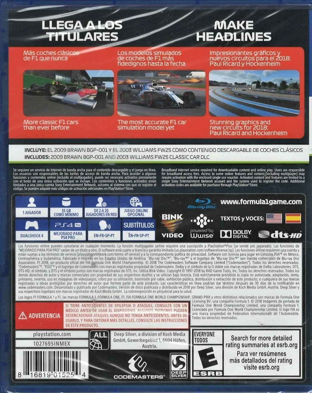 Version) F1 US 2018 PS4 Sealed New (Brand Factory 4 Headline Edition PlayStation