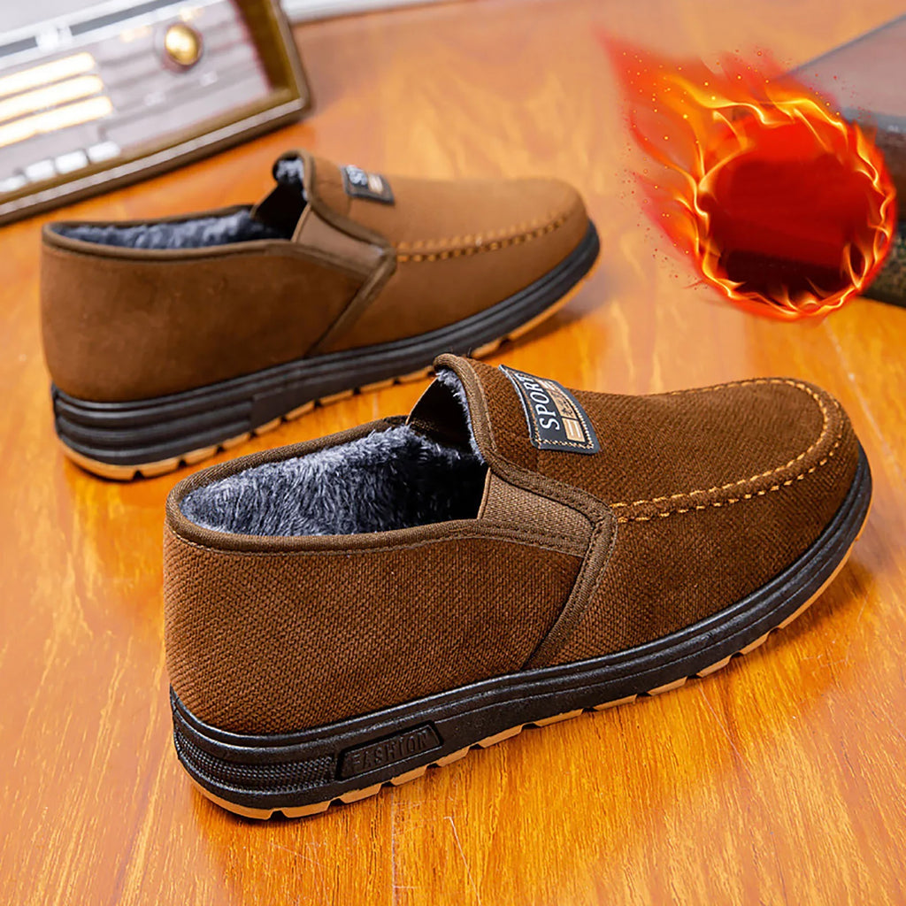 Toe Warm Snow Winter Fashionable Men Thick Bottomed Shoes Hiking Round Cotton Comfortable Flat Proof Mens And Boots Boots Simple liquid