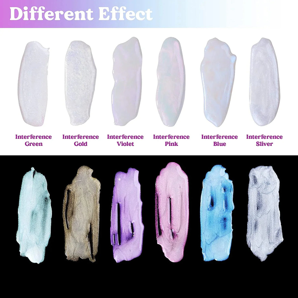 Paint, Powder 6 Pigment LET'S Mica Mica Interference Epoxy Pearl for Colors Art Powder, RESIN Resin, Spirit Resin for Slime, Resin, Powder