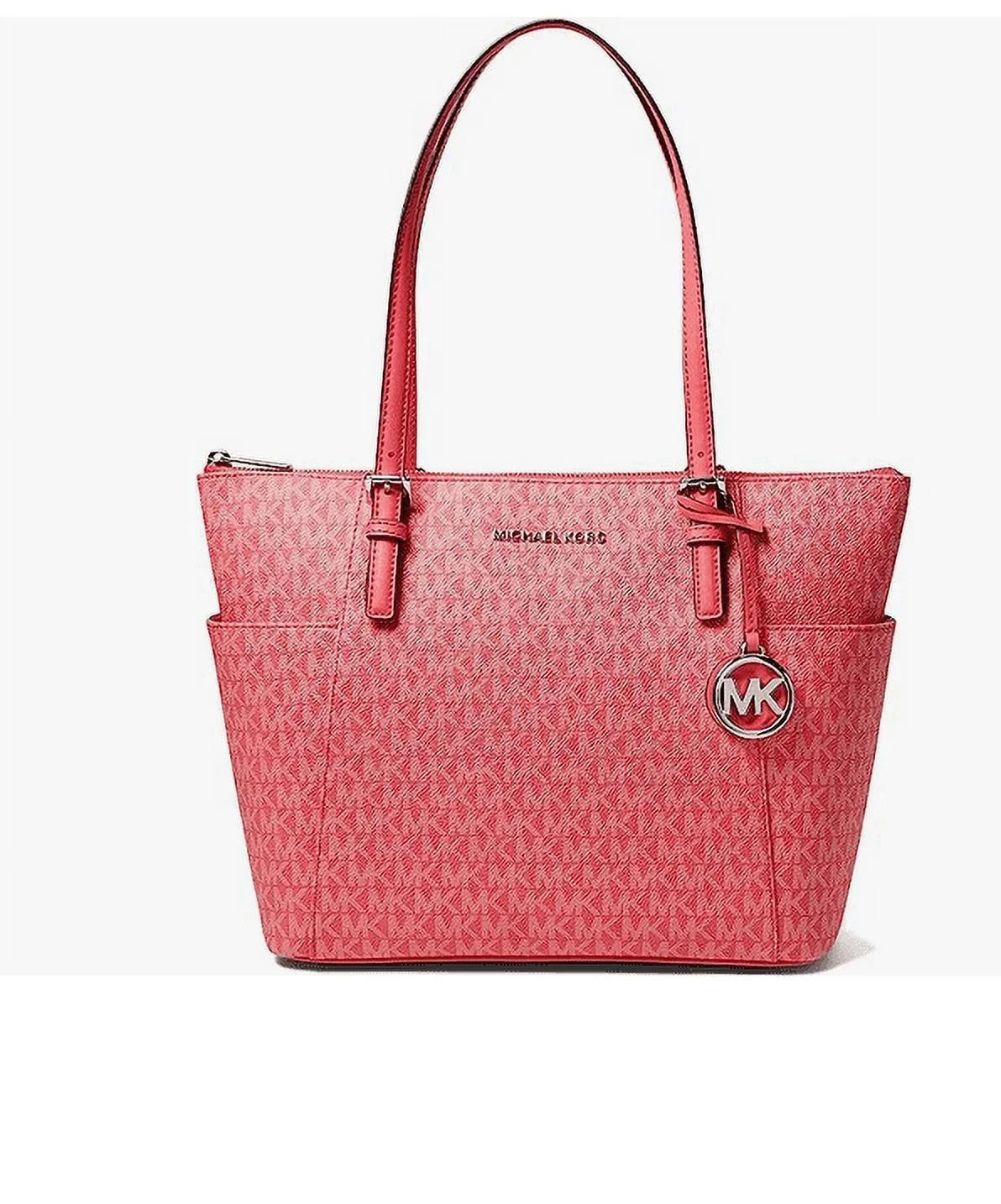 One Geranium Kors East/West Set Item Michael Zip Tote dimension Top Jet
