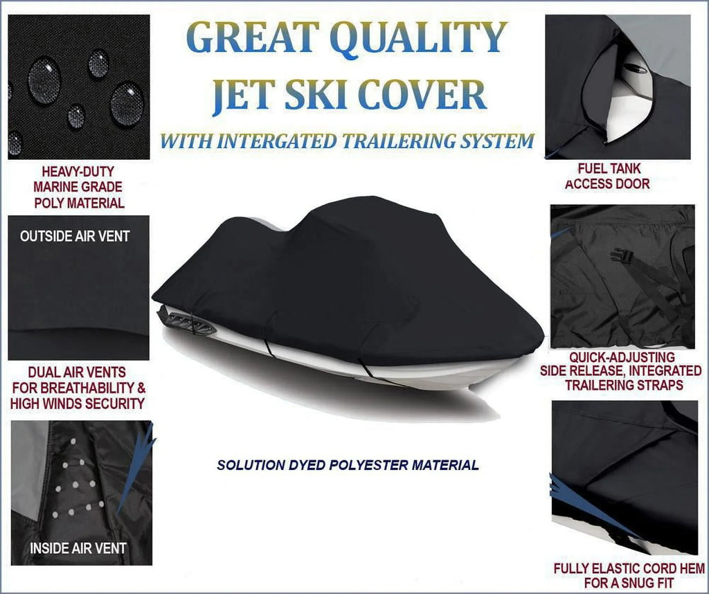 Compatible GTX Ski 2004 Sea-Doo Sea 600 Cover PWC Jetski 2005 SC Cover DENIER BLACK TEC for Jet 4 Doo Bombardier 2003 JetSki