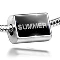 Neonblond Charm Bead on 925 Black Silver Sterling Cubes Clear Ice Summer