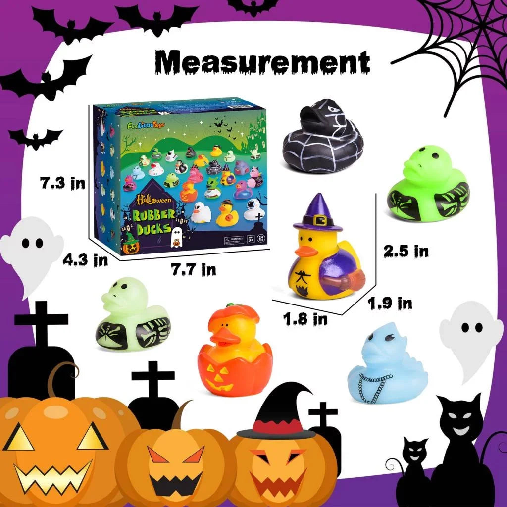 Pcs Bath Baby Ducks,Rubber for Rubber Showers,Halloween or Ducks Halloween Treat,Halloween Party Toys 24 Fun Toys Little Decor Trick Favors