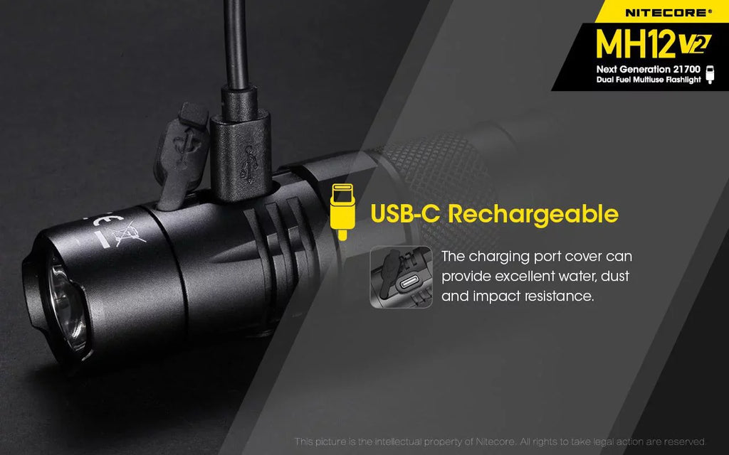 CREE Battery Flashlight Nitecore V2 21700 -1200 (Included) V6 -21700 Combo: Battery XP-L2 4000mAh MH12 Lumens NL2140 + LED