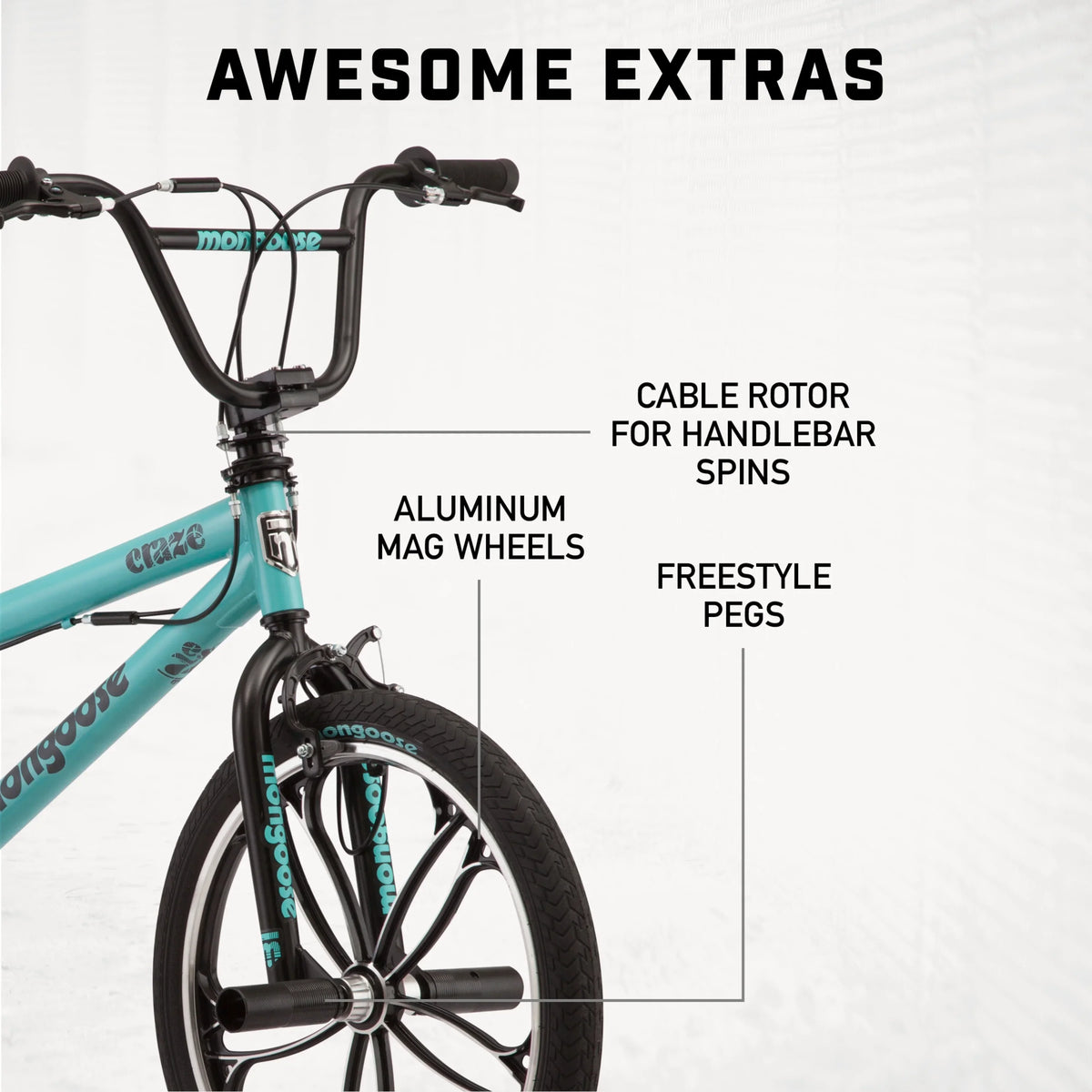 BMX Girls Kids Mint Boys and Bike, and Black Mongoose 6+, 20 Ages inch Craze