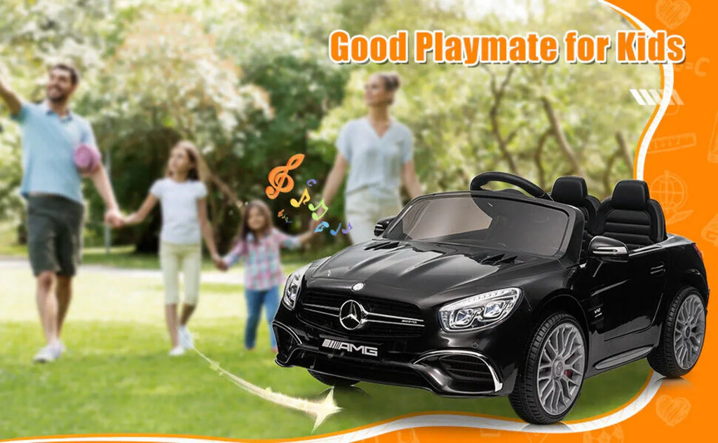 Kids - 12V Remote On with Electric SL65 AMG Licensed Ride Officially Car Benz Control