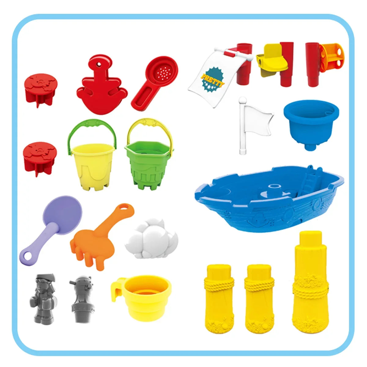 Toddlers Boys Toys liquid 21 Ship Girls 3 Table Toy Pirate Pcs Y for + Mundo Sand Beach Sandboxes