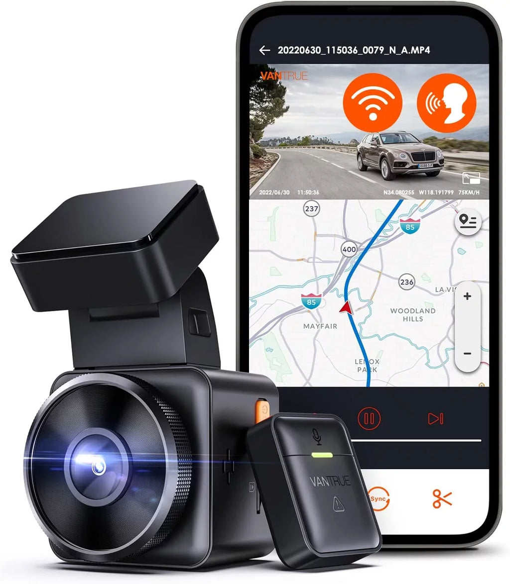 Vision, Camera, Mode, Front APP, Voice Parking GPS Detection, Control Vantrue E1 24 Max Mini Night Car Motion Support Controller, Dash Speed, WiFi 2.5K with Buffered Dash 512GB Hours Wireless and Cam