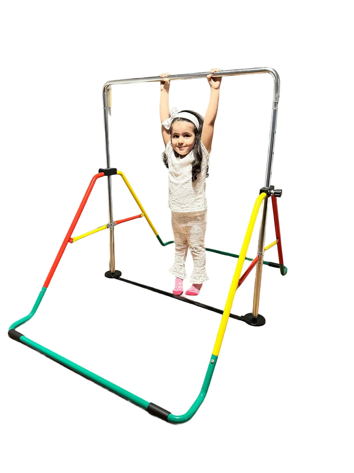 Home for Equipment - Expandable, Kip Bar, Junior Bar Red/Yellow Height-Adjustable Monkey Kids Training, Gymnastics Playground Horizontal Folding, Bar