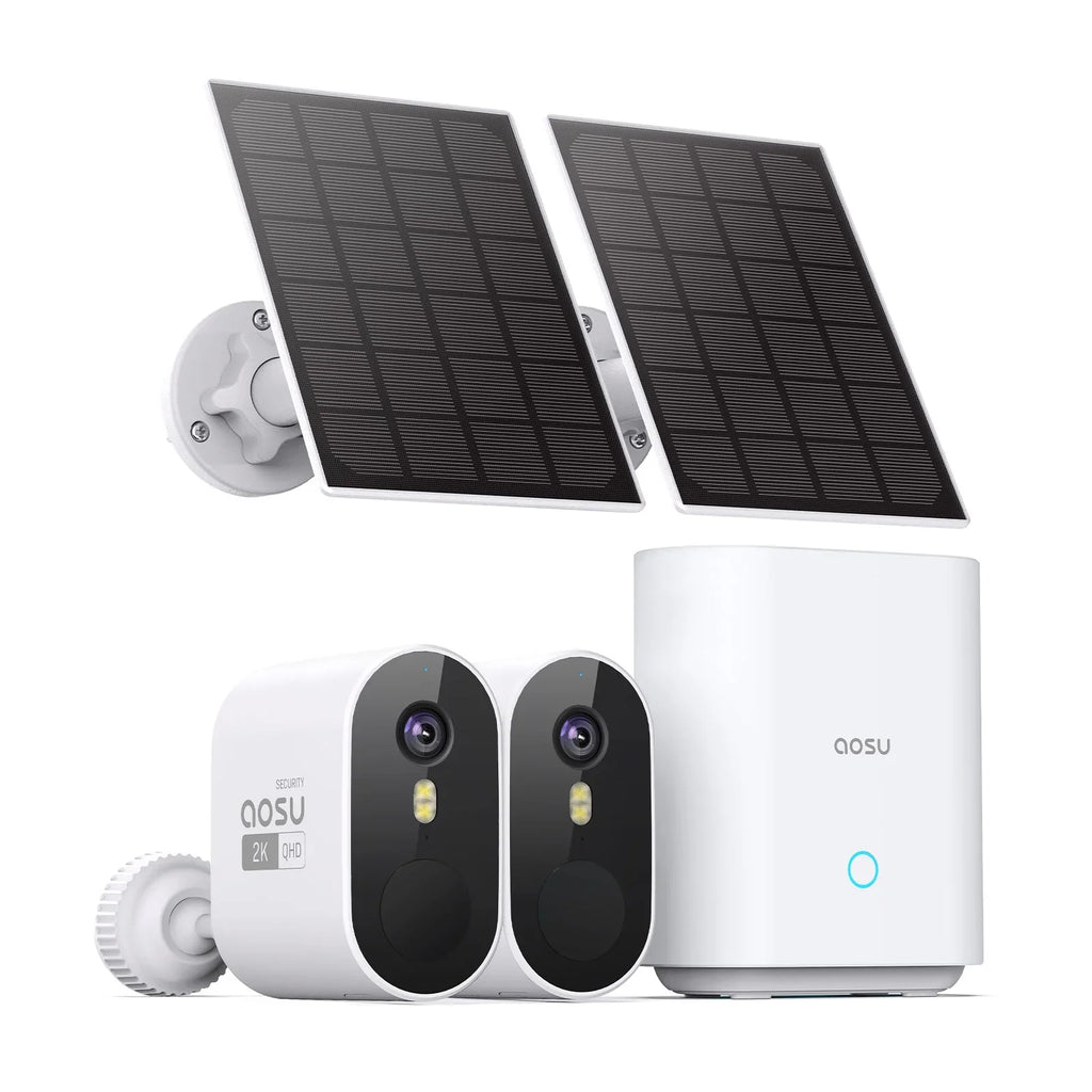 AOSU Homebase,5G Work 2K Camera Alexa/ with Solar Wireless Wi-Fi System System with exterior Camera Camera,Home Security Surveillance Assistant