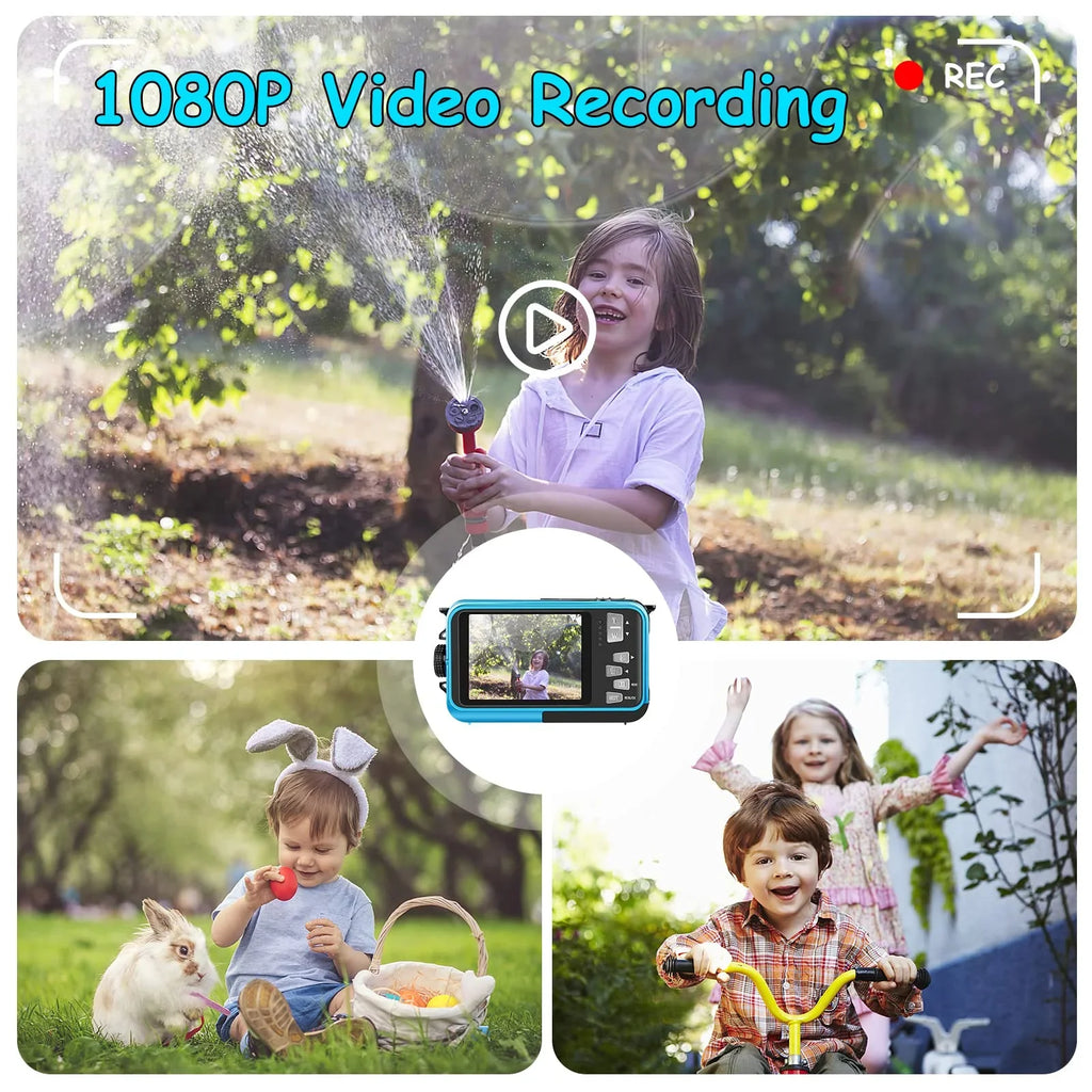Waterproof Selfie Recorder 30 MP Cameras Digital 16X HD Screens Youtube Camera Snorkeling Full Video SEREE Zoom for for Dual Underwater 1080P Camera