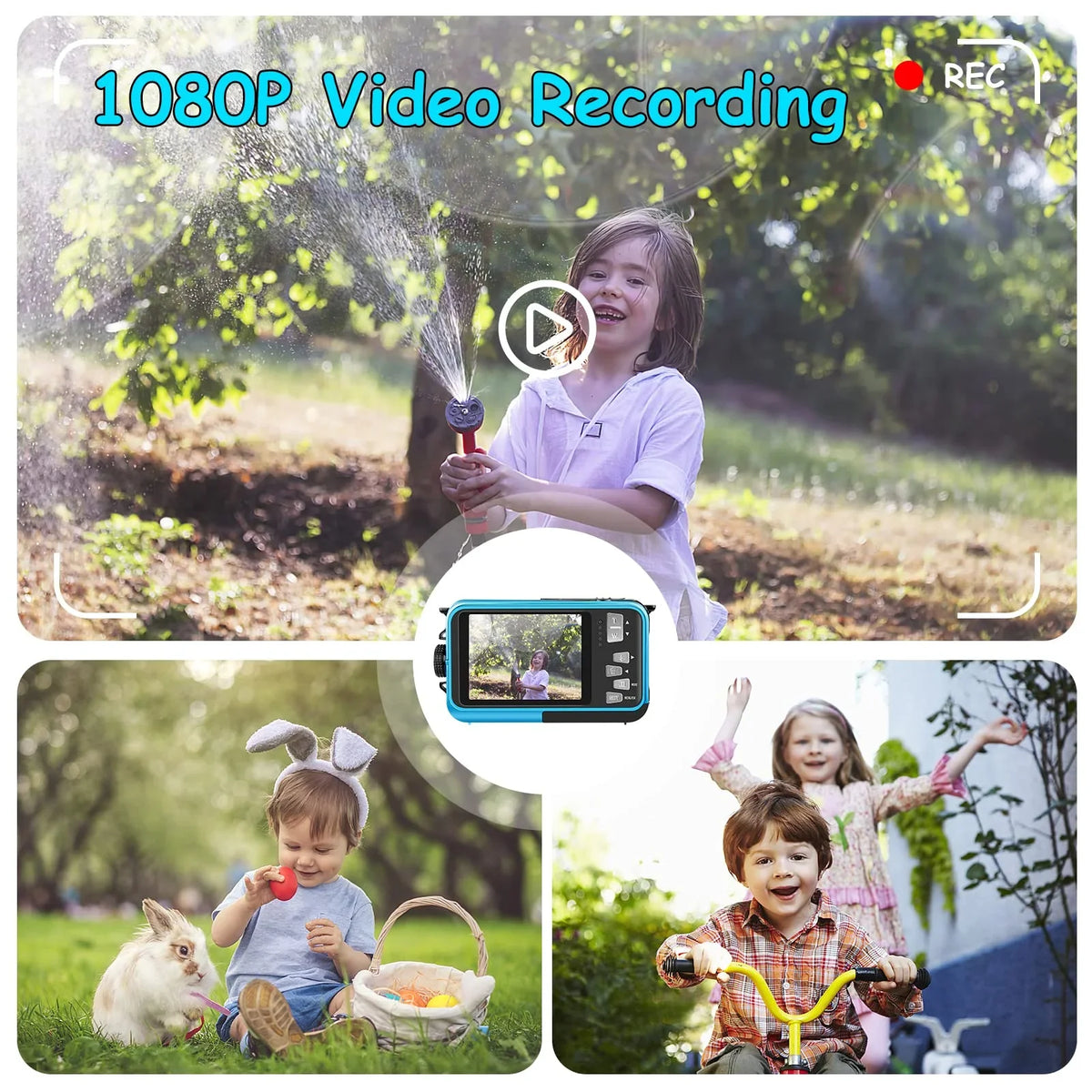 Waterproof Selfie Recorder 30 MP Cameras Digital 16X HD Screens Youtube Camera Snorkeling Full Video SEREE Zoom for for Dual Underwater 1080P Camera