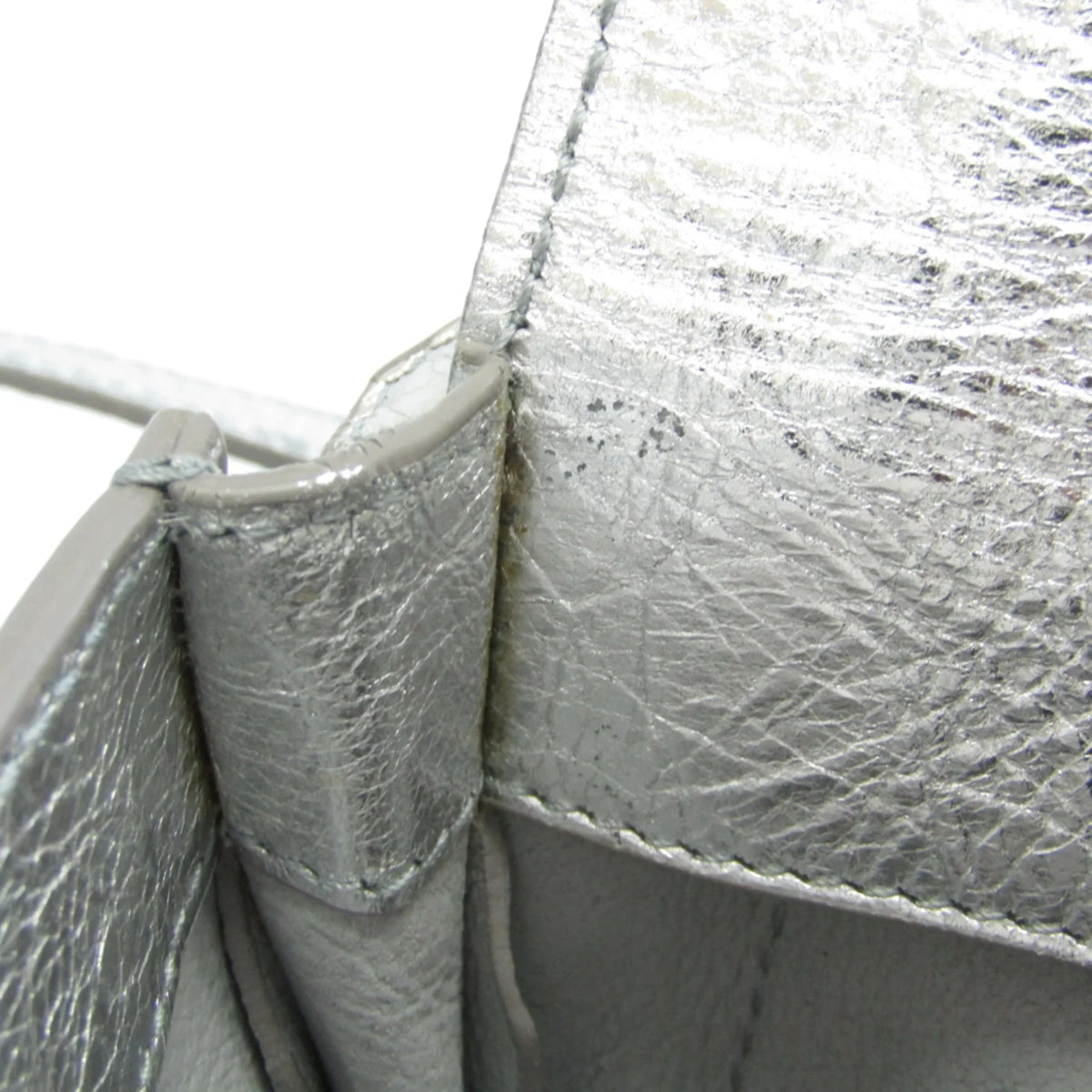 Shoulder XS Paper (Good) Pre-Owned Silver Balenciaga 398815 Leather Triple Bag Women's