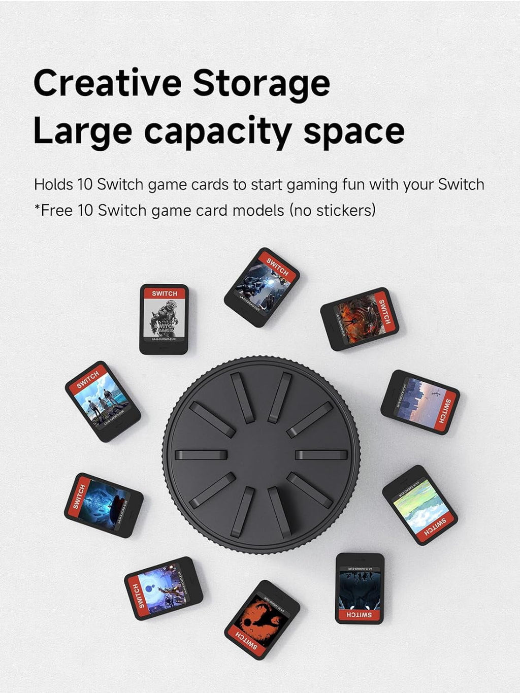 for Black PS Game Card Card Case 10 Vita, with Storage Nintendo Slots, Rotating Case Switch, Game