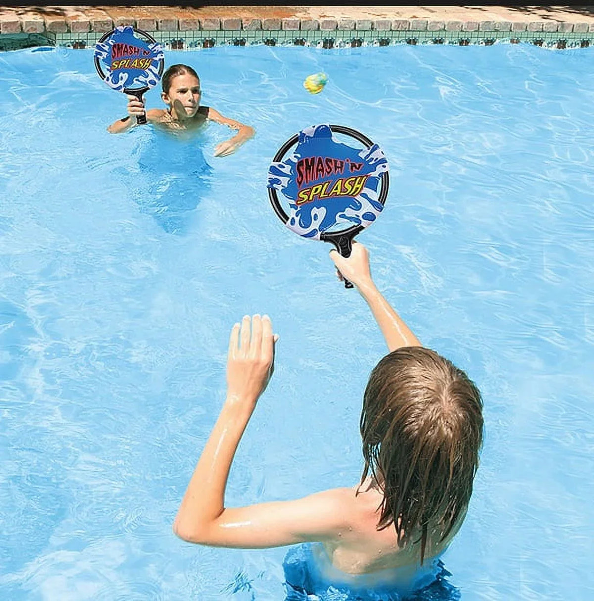Pool White 'N' Ball Game 14.75" Swimming Smash and Splash Paddle Blue