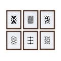Display Brown, Walnut Art Set Framed Laurel of Modern Wall for Abstract Mid-Century and Decor Calder Prints, Kate 6,