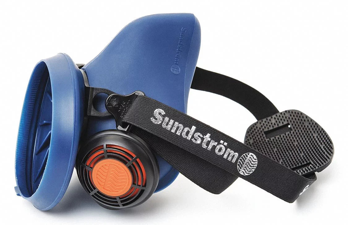 M/L Mask 100 Respirator,Silicone,Blue SR Sundstrom Half Safety