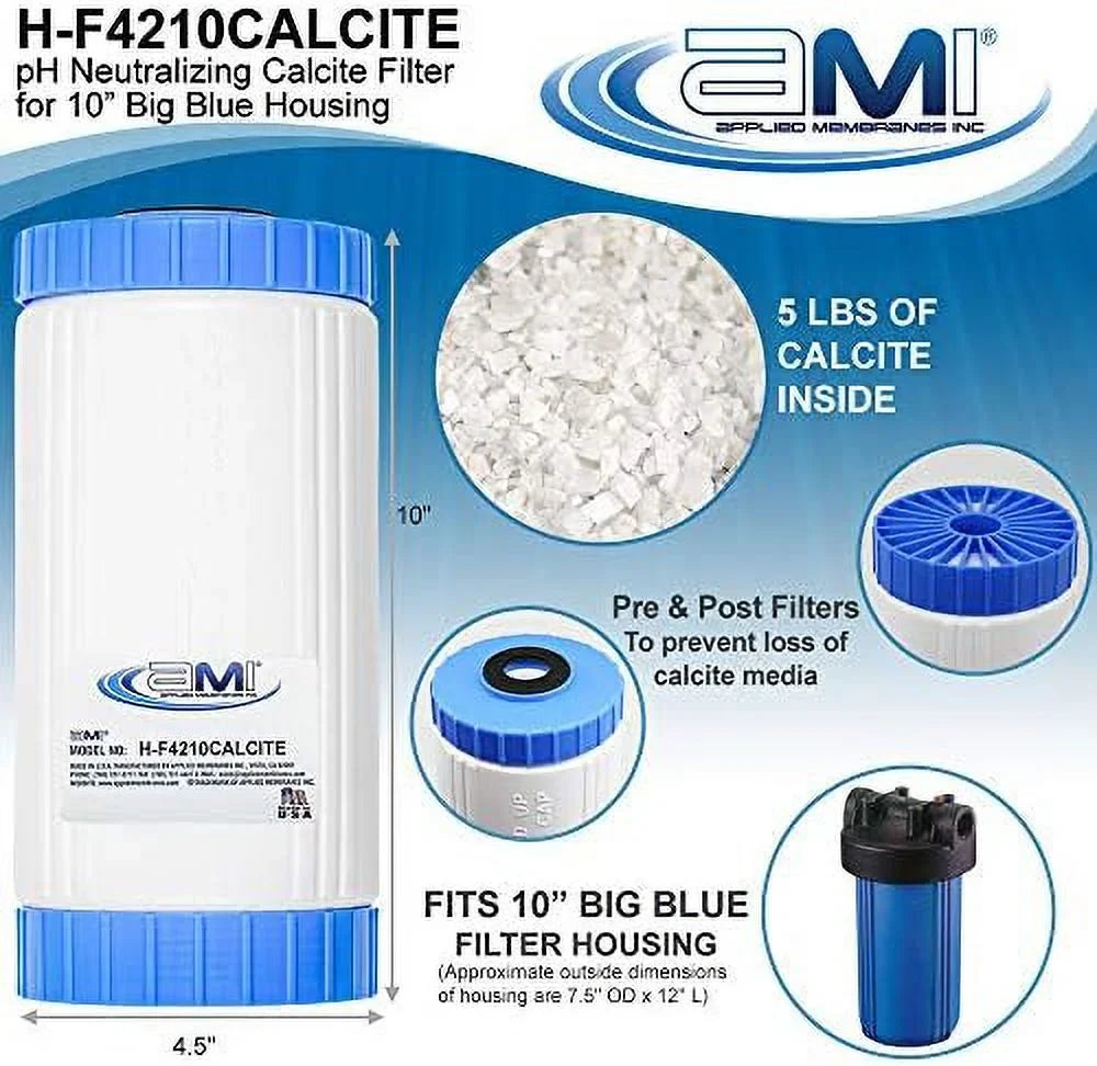 To | Filter Fits Alkalinity liquid (4.5X10)) dimension Ph Inch Filter Of Ph | Neutralization 4.5" Filter X H-F4210CALCITE Calcite Cartridge liquid Standard | Raise 10" Housing INC 10 Low