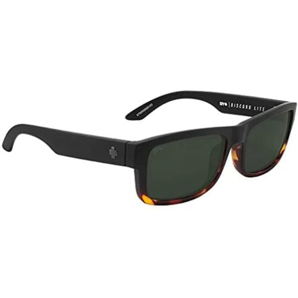 Matte Gray Tortoise Lite Black Discord Men Fade Polarized Sunglasses SPY Green