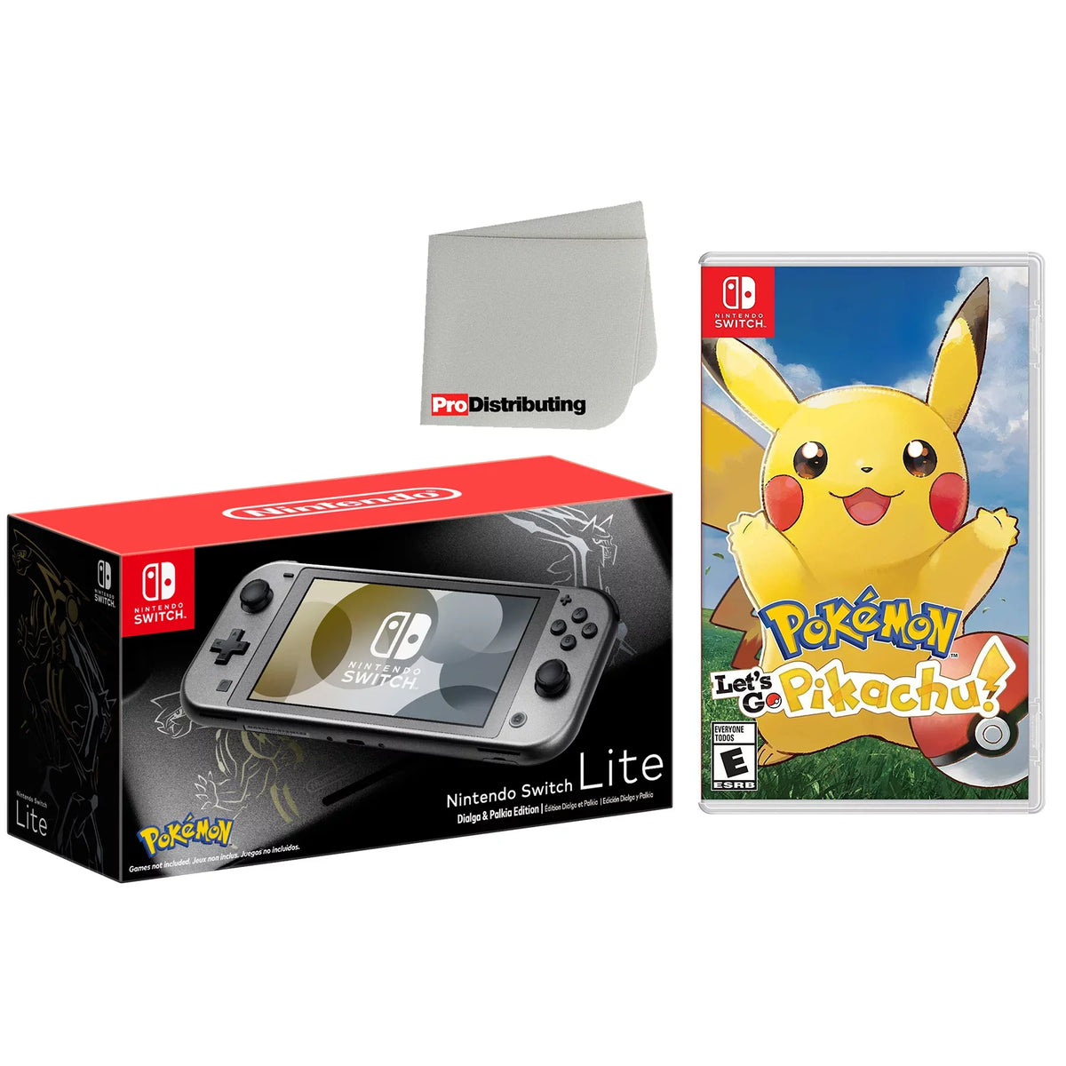 Console Handheld Pikachu! Edition & Video Pokemon: Nintendo Lite Pokemon Bundle 32GB Switch Game Palkia Game Dialga Let's Go, with