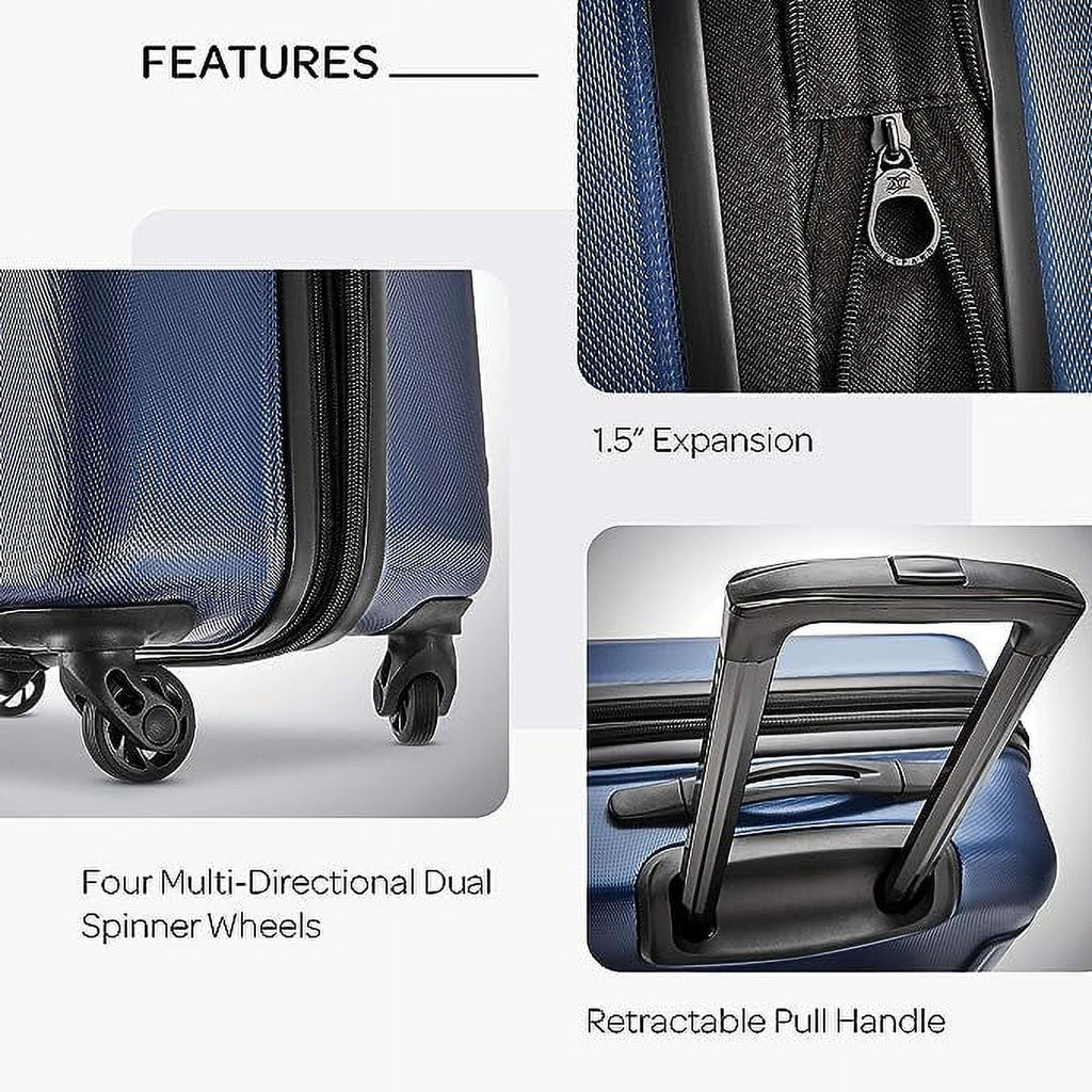 Box - Tourister NAVY American Spinner Hardside Open Luggage 92504-1596 Moonlight 21"